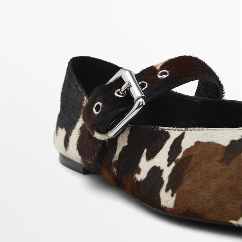 AIYUQI womens flat shoes buckle mary jane female Genuine leather large size ballet women loafers 250526