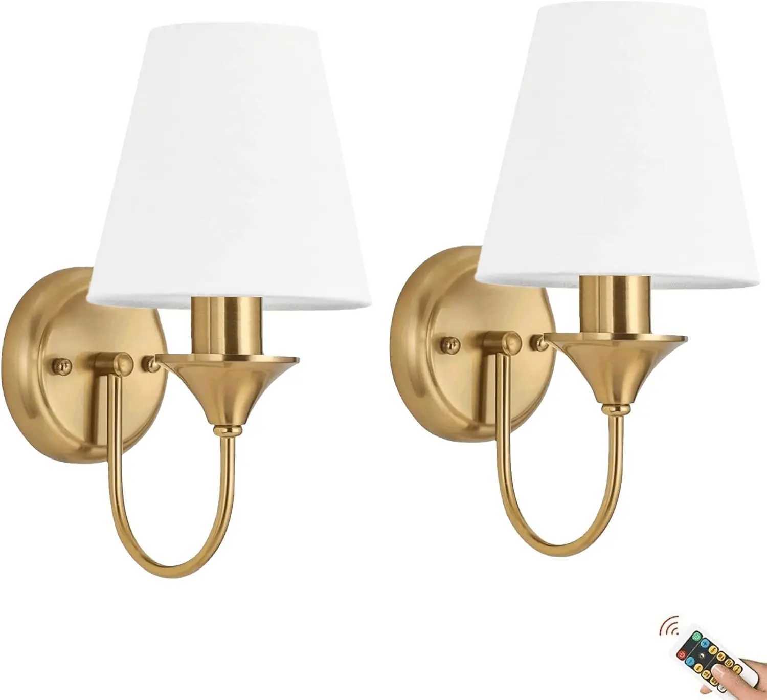 Brass Battery Wall Sconces Battery Operated Wall Lights with Rechargeable Bulbs Wireless Gold Battery Powered Dimming Wall LampXJ250526