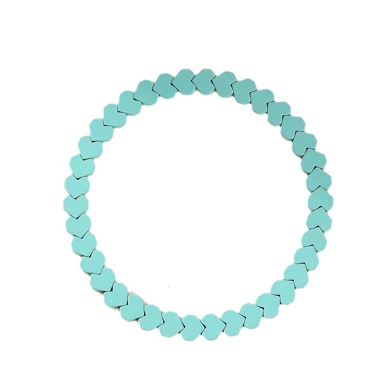 New product collarbone chain bracelet, blue turquoise heart bead necklace