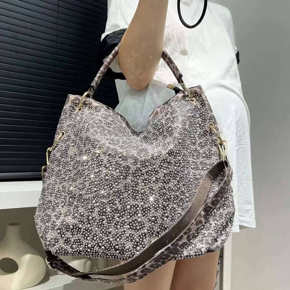 Women's Bags Designer Ladies' Fashionable And Personalized Leopard Print Full Dia Tote Bag With Large Capacity Retro Y2k Single Shoulder Han