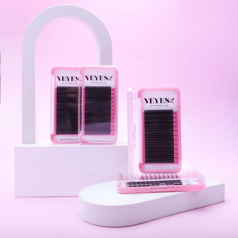 Custom Brand Korean PBT Silk Faux Mink One Second EyeLash Extensions for Fans