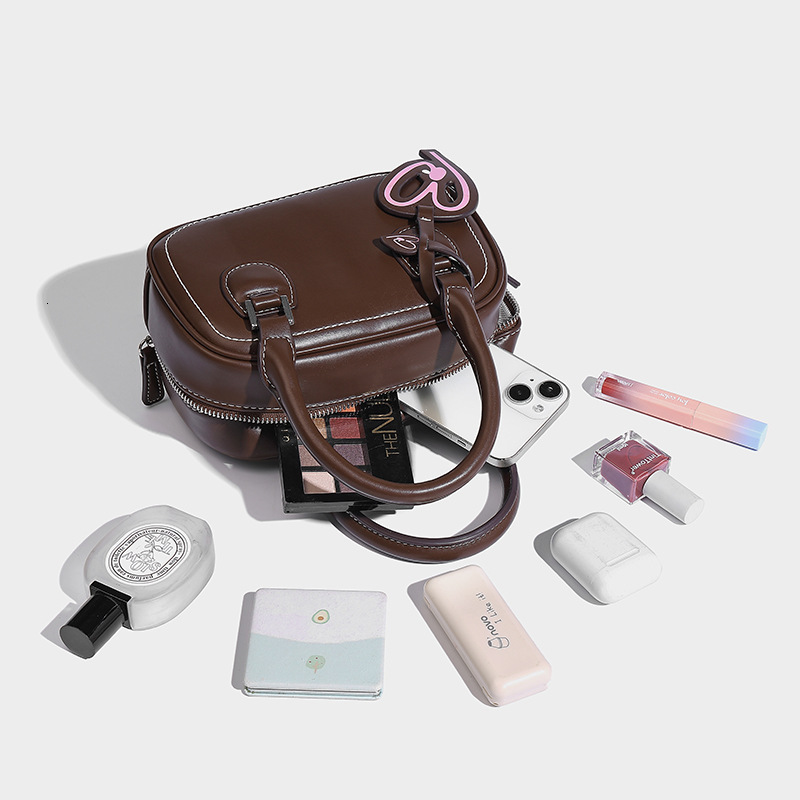 Handheld Bowling Ball for Women 2024 New Autumn Winter Toast Light Luxury Niche High-end Versatile Single Shoulder Crossbody Bag