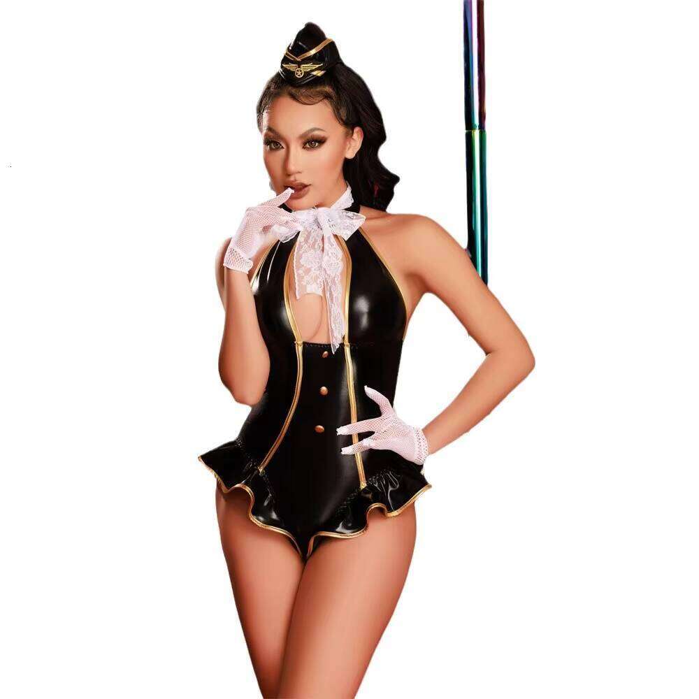 WG Style Sexy Underwear Cosplay Professional Female Uniform Temptation Nightclub Airline Stewardess Suit 8108