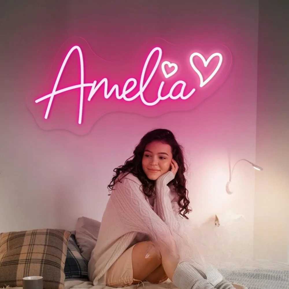 Custom Neon Led Kids Name Neon Lights Aesthetic Room Decoration Bedroom Neon Led Sign Letters Personalized Gifts Wedding Supplie W250526