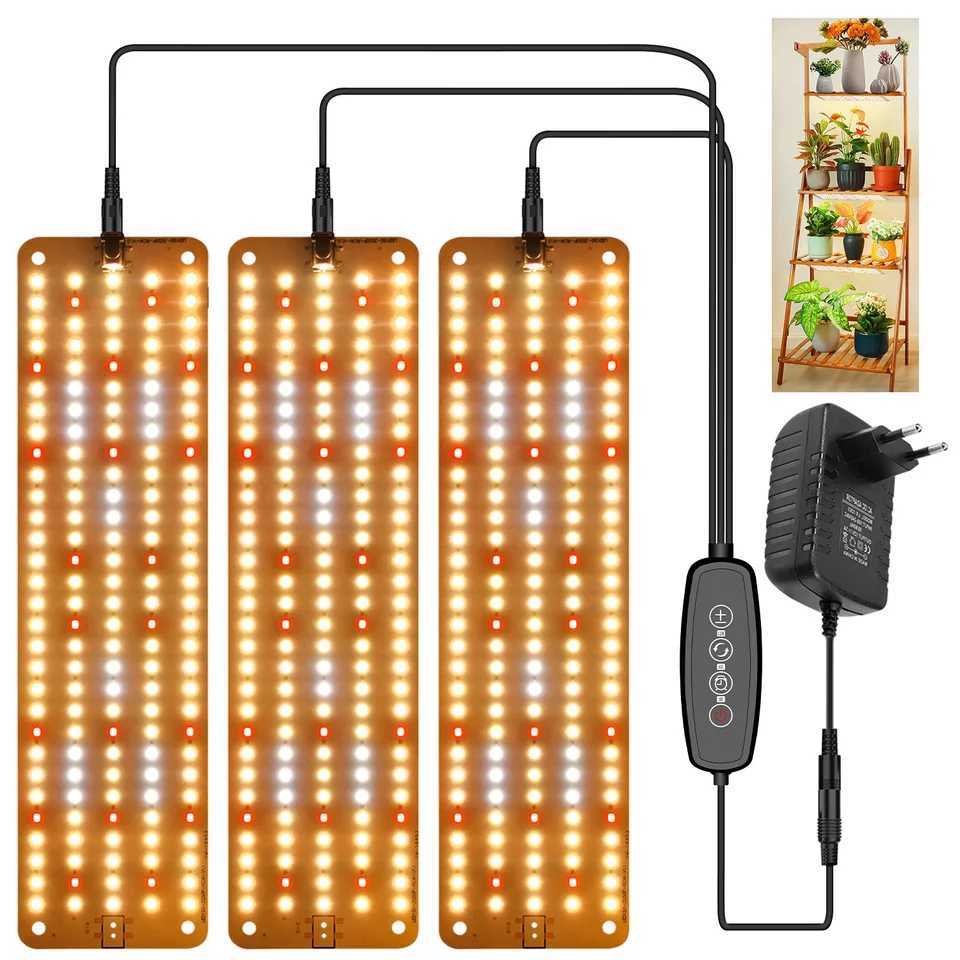 LED Grow Light for Indoor Plants Full Spectrum Ultra-Thin Sunlight Plant Light Panel Under Cabinet Grow Lamp with Timer DimmableXJ250526