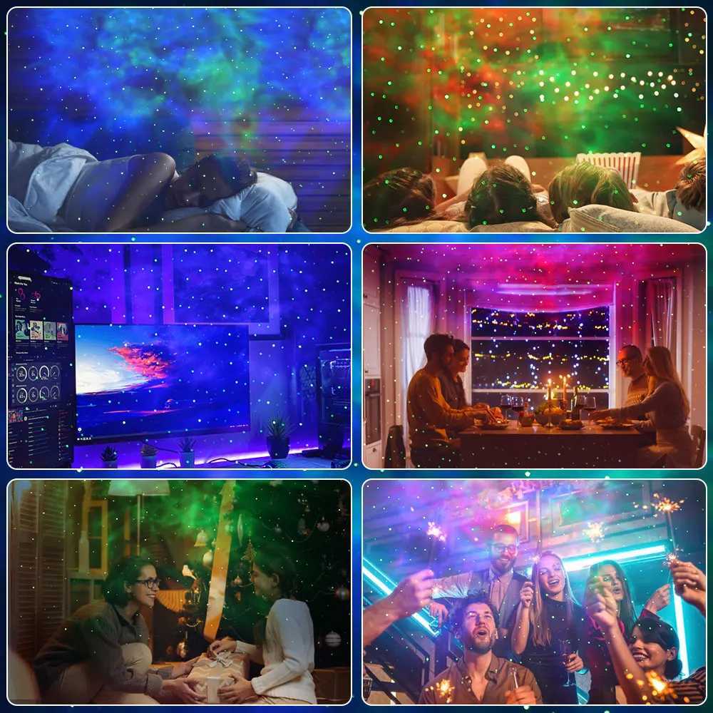 Astronaut Galaxy Projector Fairy Lights Ceiling LED Spotlight USB Powered Remote RGB Night Lamp for Gaming Room Christmas PartyXJ250526