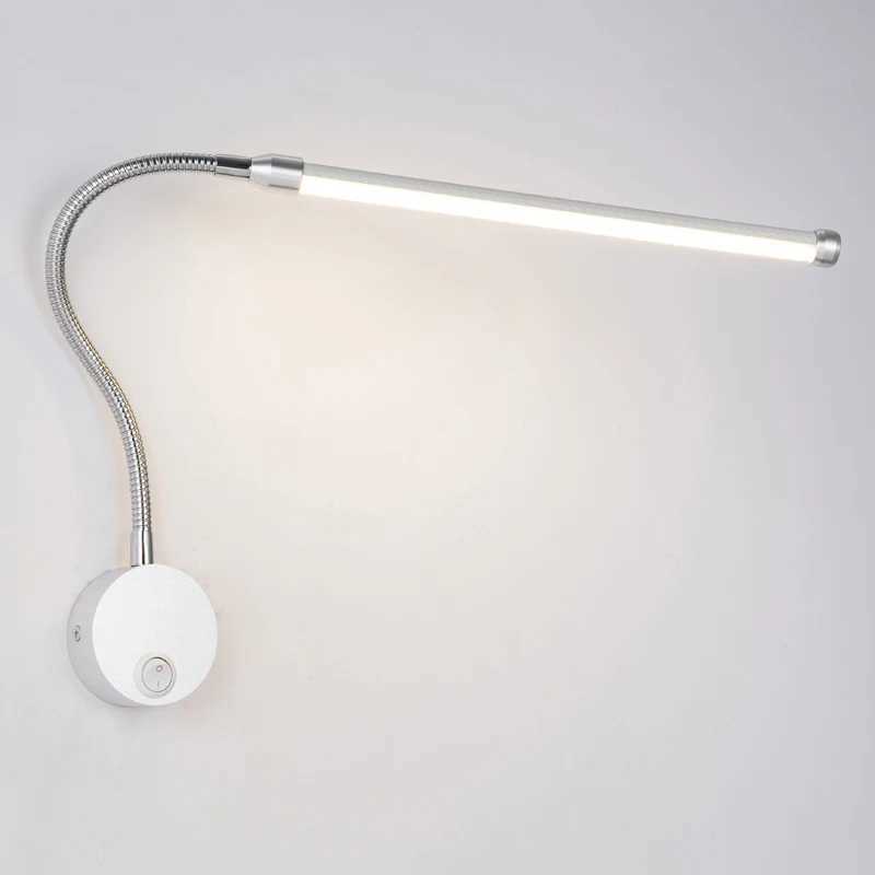 Bedroom Wall Light Bedside Reading Lighting 6W LED Wall Lamp With Knob Switch Aluminum 360 Degree Angle Adjustable AC90-260VXJ250526