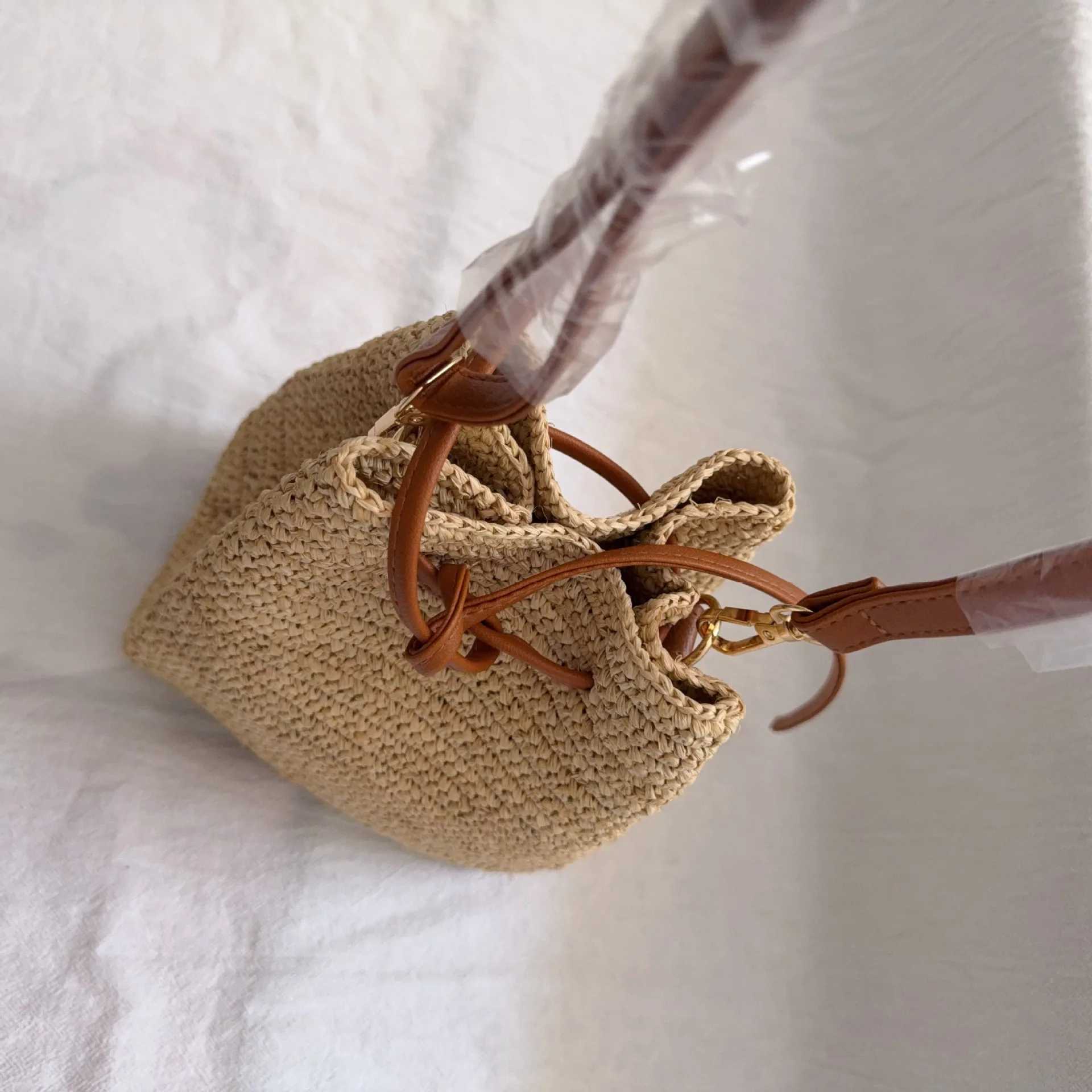 Ladies Summer Straw Lafite Crossbody Bag Women Beach Holiday Shopping Woven Shoulder Handbag Messenger Purses For Women Bags W250524