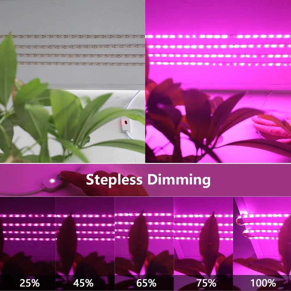 USB Dimming LED Grow Light Full Spectrum Switch Plant Light Waterproof IP65 DC 5V LED Strip Phyto Lamps For Vegetable FlowerXJ250526