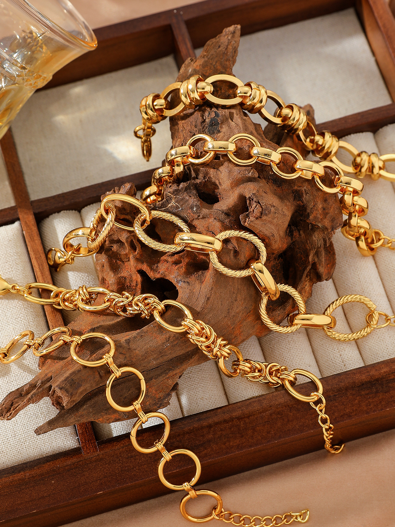 Chain Link Gold Filled Belcher Bolt Ring Mens Womens Solid Bracelet Jewllery Jewelry Bracelets
