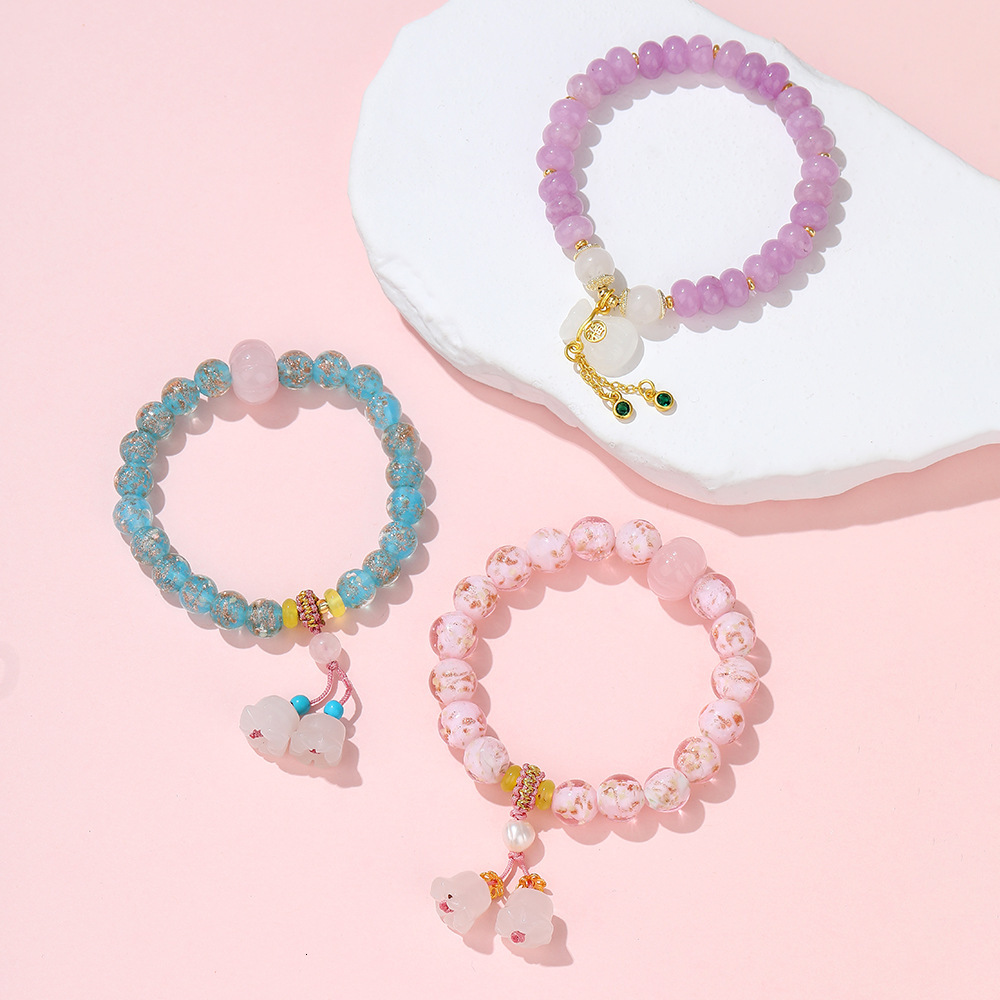 Glass Hand String New Chinese Bell Orchid Pendant Bracelet Female Couple Style Scenic Spot Cultural Play