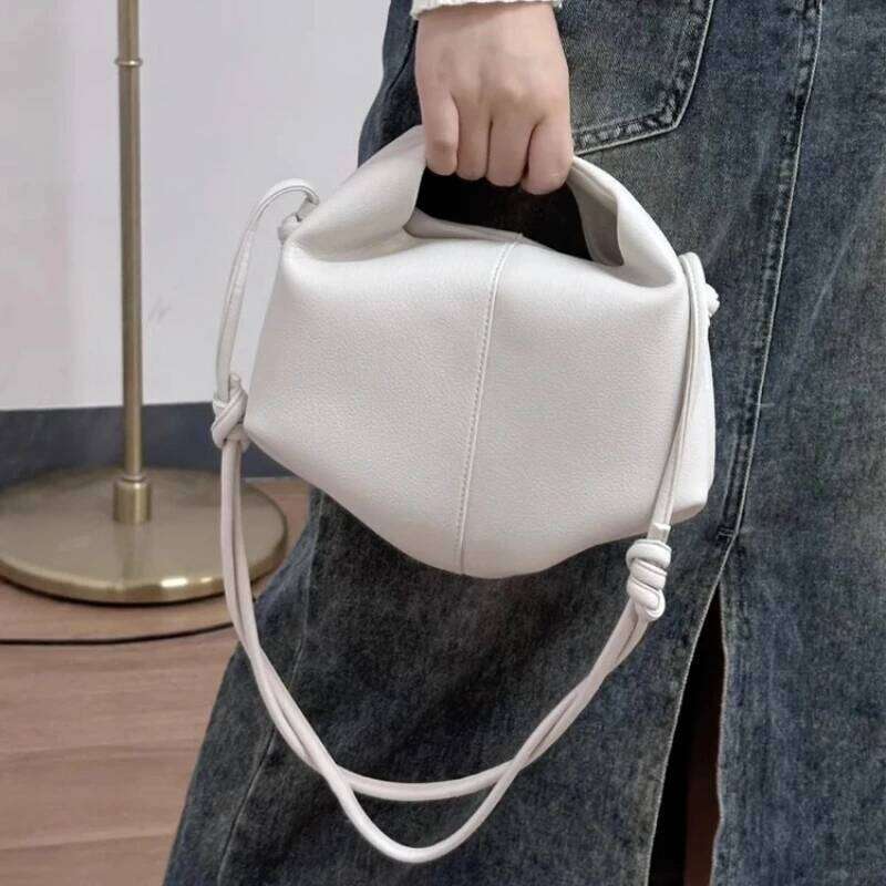 2025 Women's New Fashion Elegant Solid All-Match Mini Soft Cloudy Handbag Shoulder Crossbody Bag Office Daily