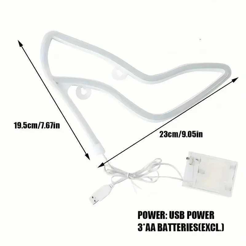 High heels LED Neon Sign USB/Battery Powered LED Light for Bedroom Room Decoration Gift Night Light Decoration Party Holiday W250526