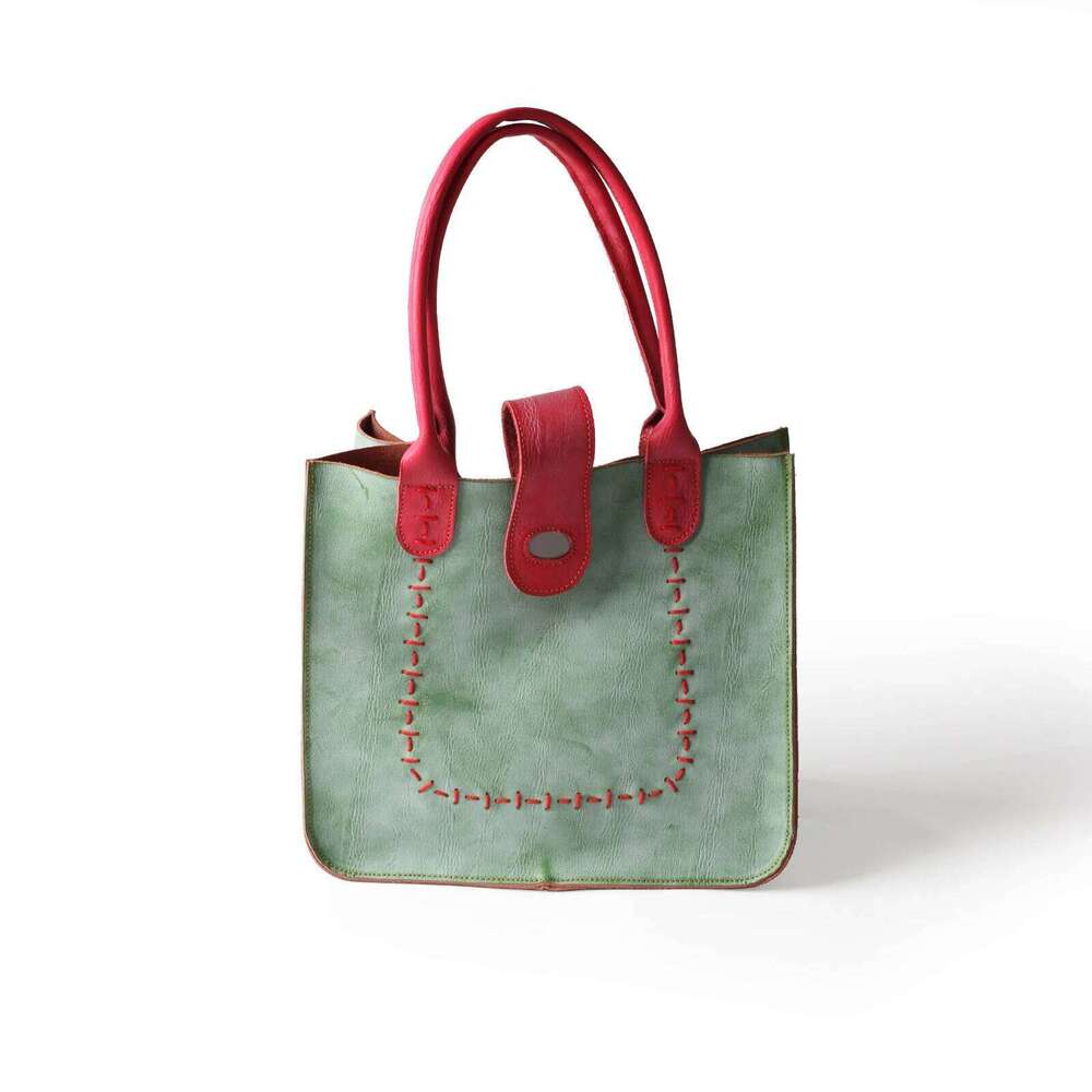 Women's Bags Designer Brand Genuine Leather Handsewn Solid Color Minimalist Handbag