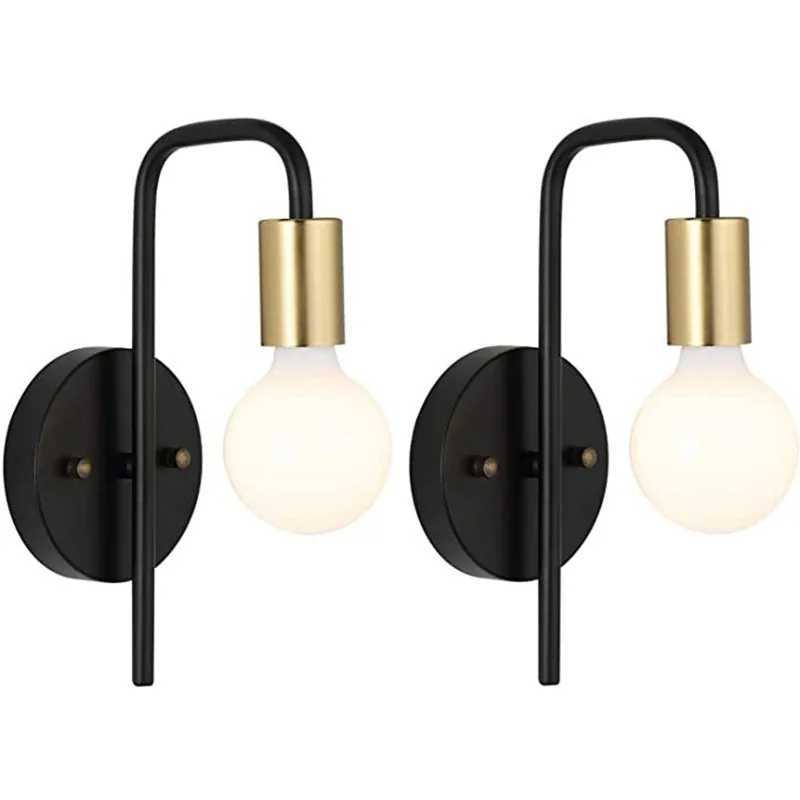 Vintage Gold Black Wall Lamps Mirror Front Lamp Retro Living Room Corridor Wall Sconce Lamp Simple Bedroom Wall LightingXJ250526