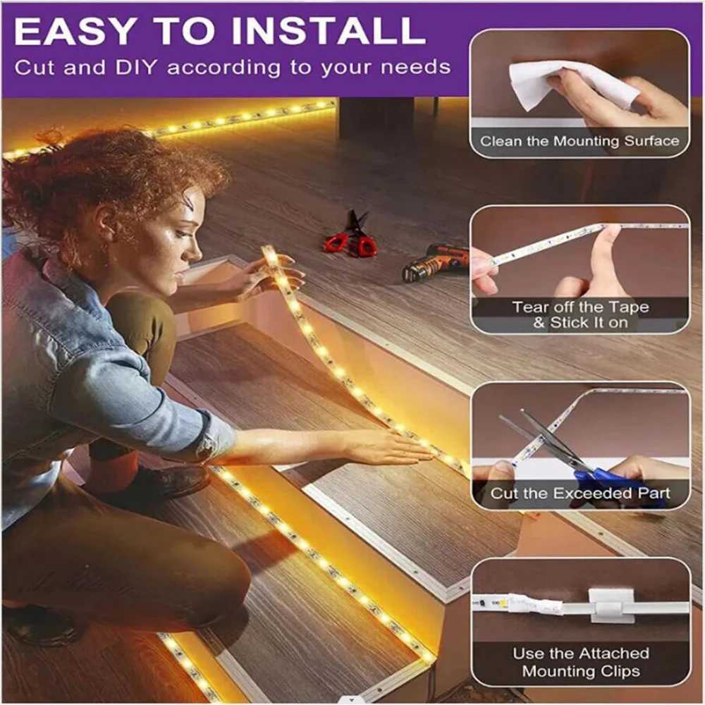 DC 5V USB LED Strip Pink/Yellow/White/Warm White/Red/Blue/Green Flexible Ribbon Tape Backlight 50CM 1M 2M 4M 5M W250526