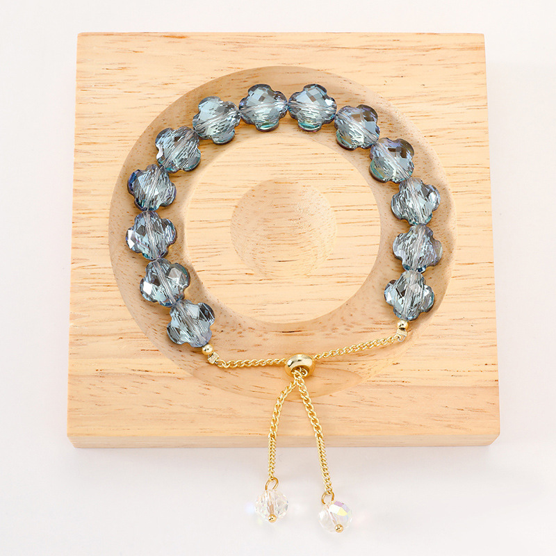 Colorful Beads Irregular Crystal Drawstring Course Adjustable Pendant Bracelet