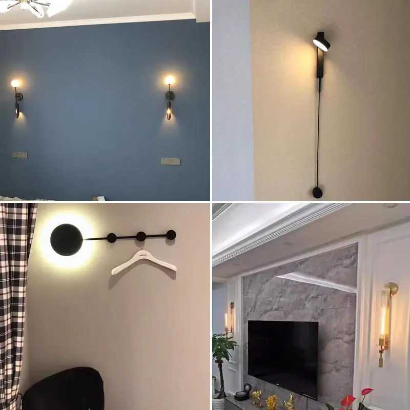 Modern Black LED Wall Lamp Nordic Mirror Light Fixture Living Room Bedside Bedroom Home Decoration Glass Real Copper Wall SconceXJ250526