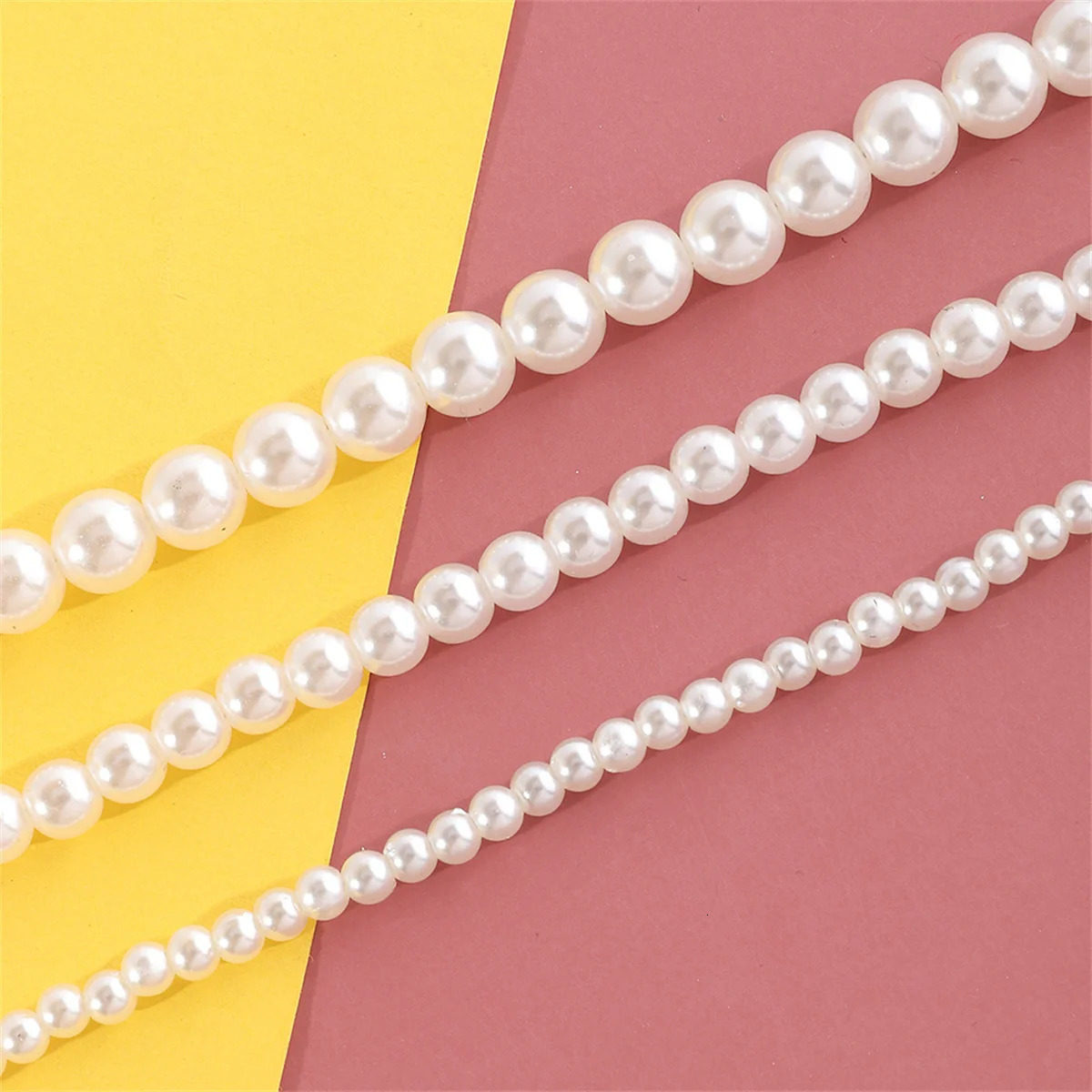 3Pcs/Set Multi-Layer Pearl Necklace Set for Girls Trendy Layered Choker Accessory Party Birthday Gift Ideas 250522
