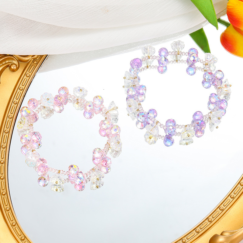 colorful crystal pendant, natural style, and personalized girl ankle bracelet