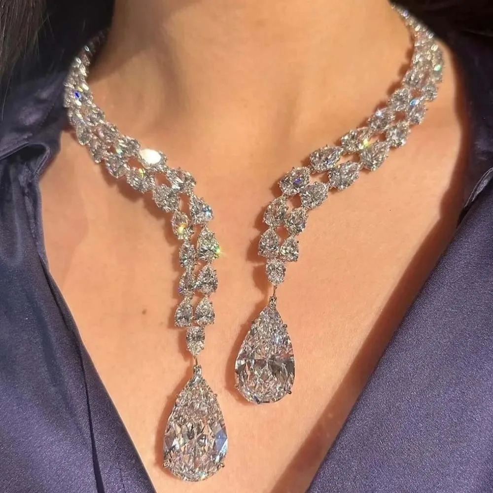 Stonefans Pendant Choker Necklace Jewelry for Women Bridal Deco Day Collar Crystal Gift Wedding Water Drop Necklaces Anniversary 250519