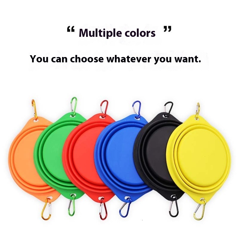 Pet Silicone Foldable Outdoor Portable Feeder Cat Drinking Water Bowl Food Utensils Dog Basin Supplies