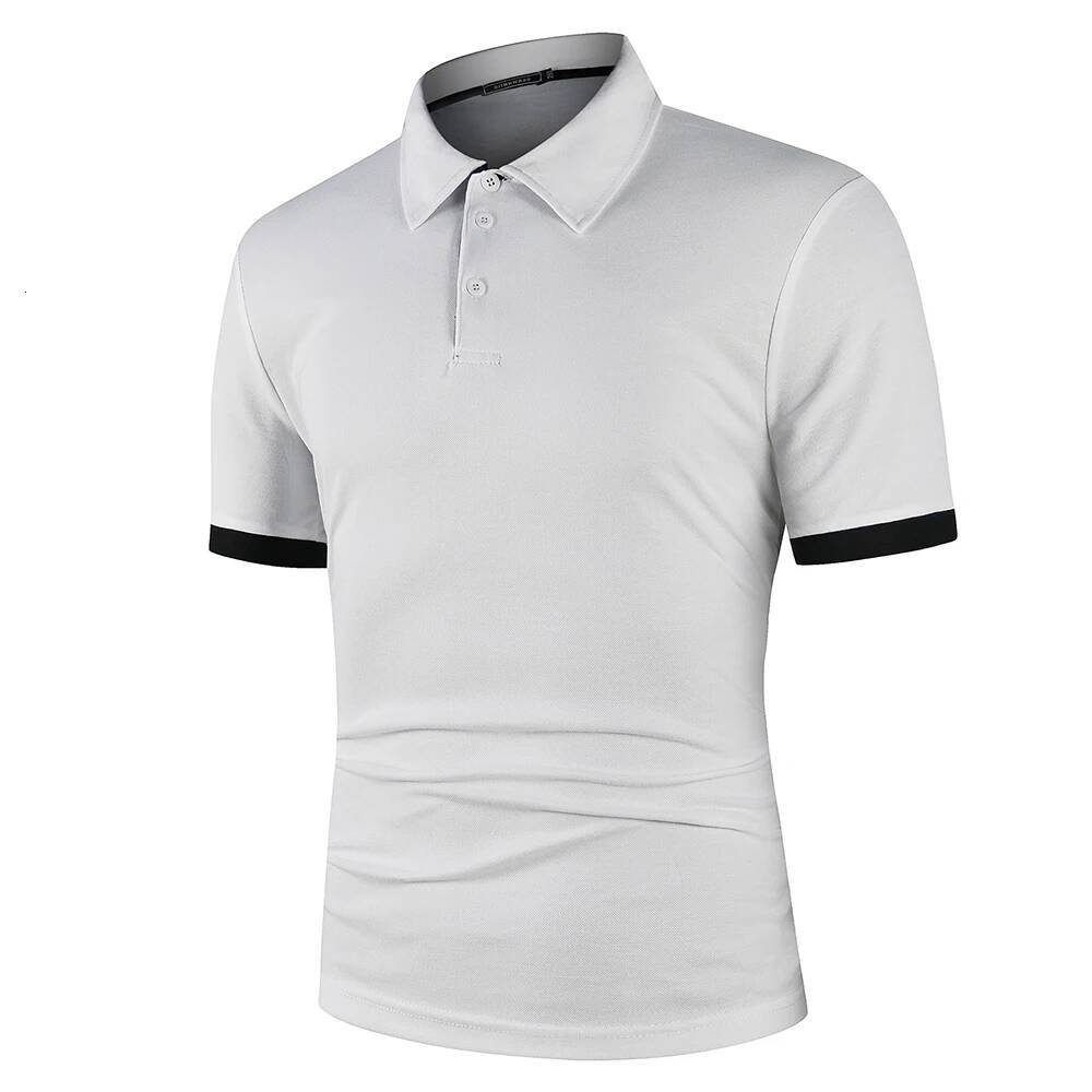 Short Sleeve Shirt Contrast Color Polo New Clothing Summer Streetwear Casual Fashion Men tops