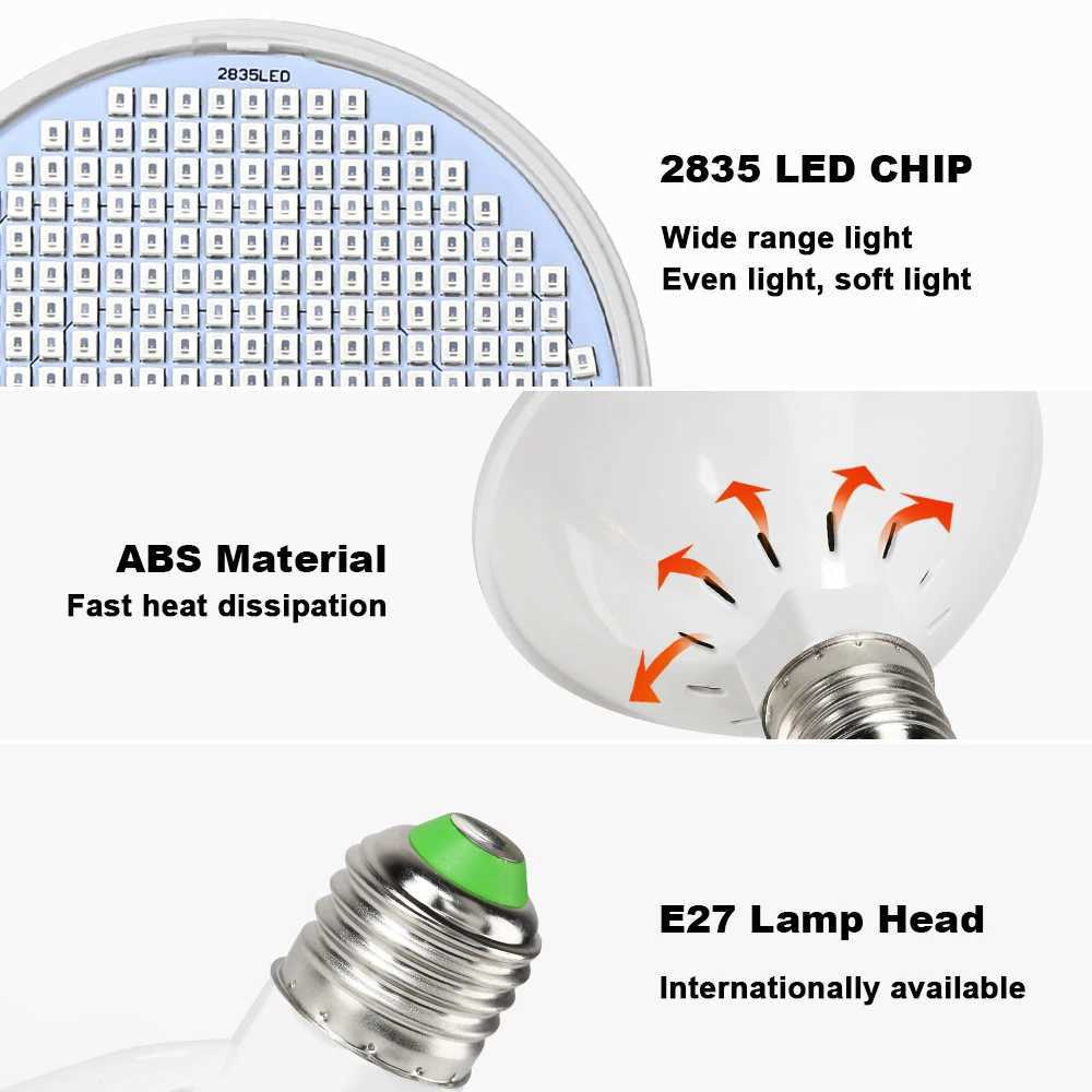 LED Grow Light Hydroponic Growth Light E27 Led Grow Bulb 85-265V Full Spectrum Indoor Hydroponics Flower Seedling LED Phyto LampXJ250526