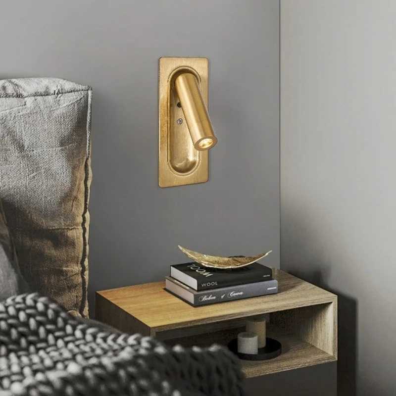 Indoor Wall Lamp with USB Charging Bedroom Decoration and Reading lighting 3W 85-265V Hotel Headboard LED Embedded Wall lampXJ250526