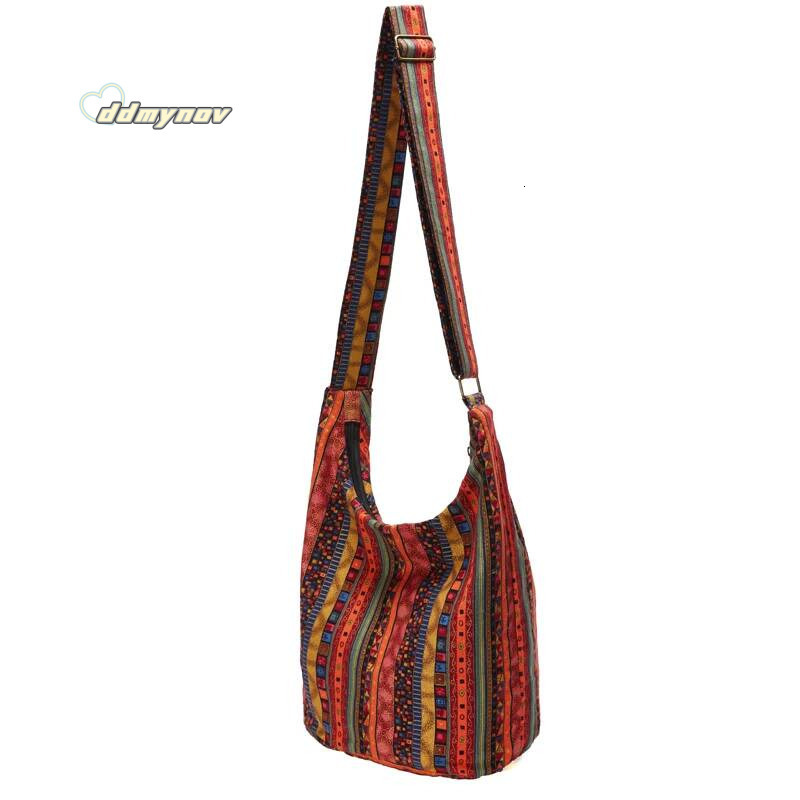 Annmouler Vintage Women Shoulder Bohemian Style Crossbody Quality Large Capacity Messenger Bag with Adjustable Strap ddmynov