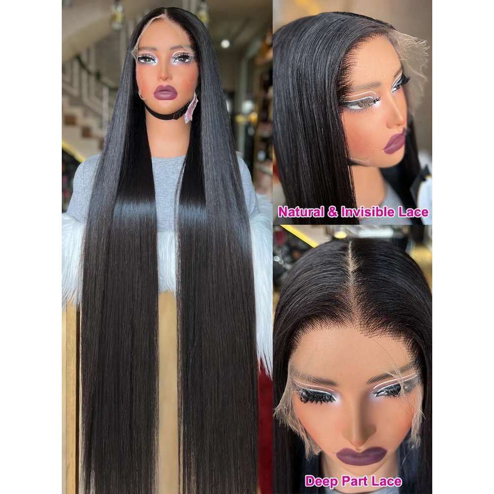 Luvin Bone Straight Brazilian 13x6 HD Frontal Wig Pre Plucked 250 Density Lace Front Human Hair Wigs For Women