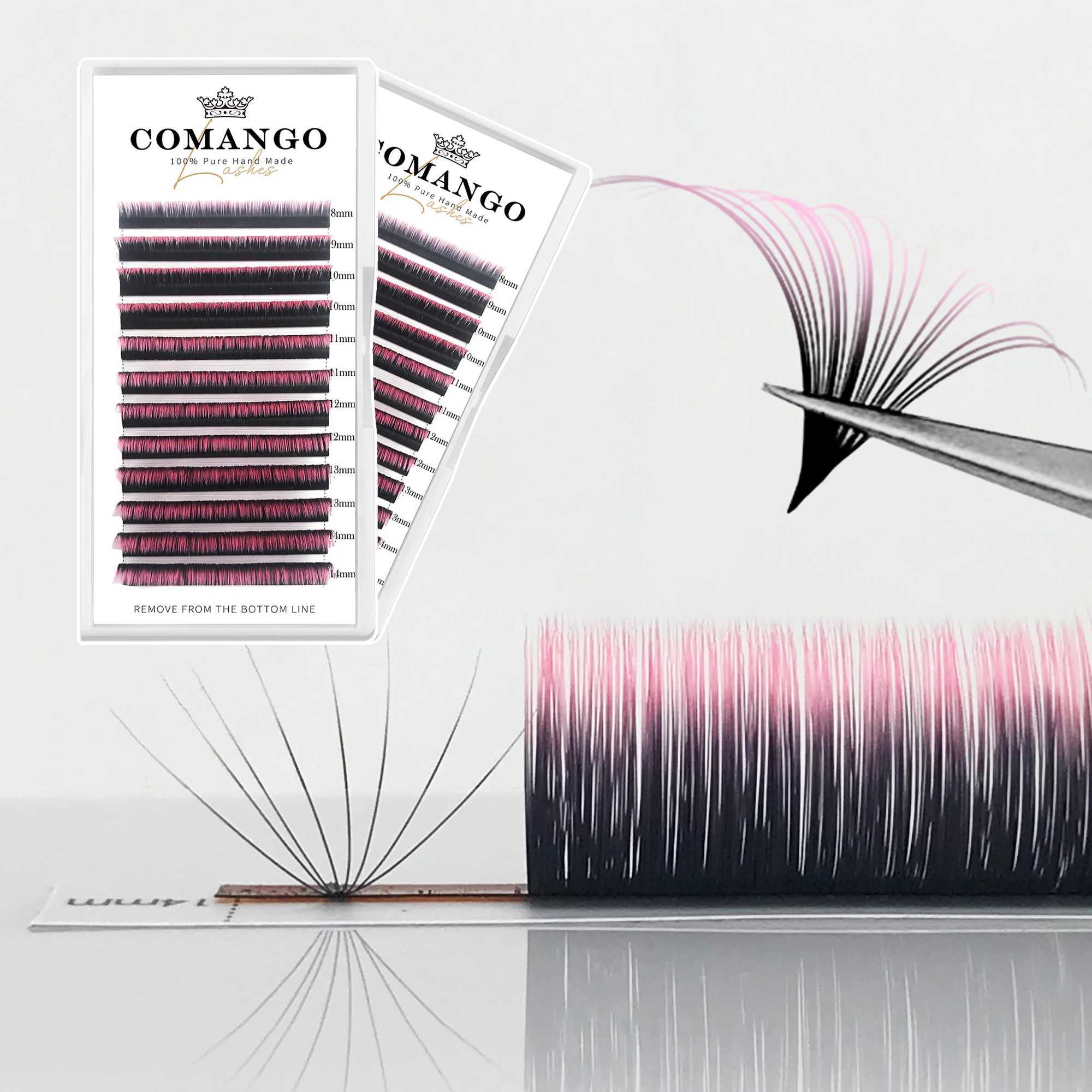 Eyelash Black Ombre Easy Fanning Volume Lashes Extensions Gradient Colored Automatic Flower Lash Eyelashes Mink Mix Lash Tray z250526TBW9