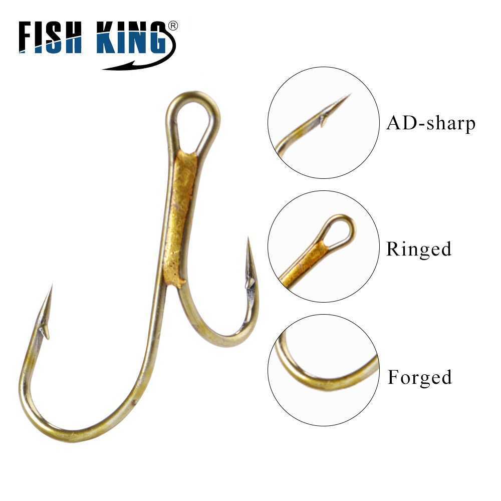 20pcs Double Fishing Hook High Carbon Steel Golden Barbed Hook 1# 2# 4# 6# 8# Pike Trout Perch Ringed Zander Fishhooks Z250402