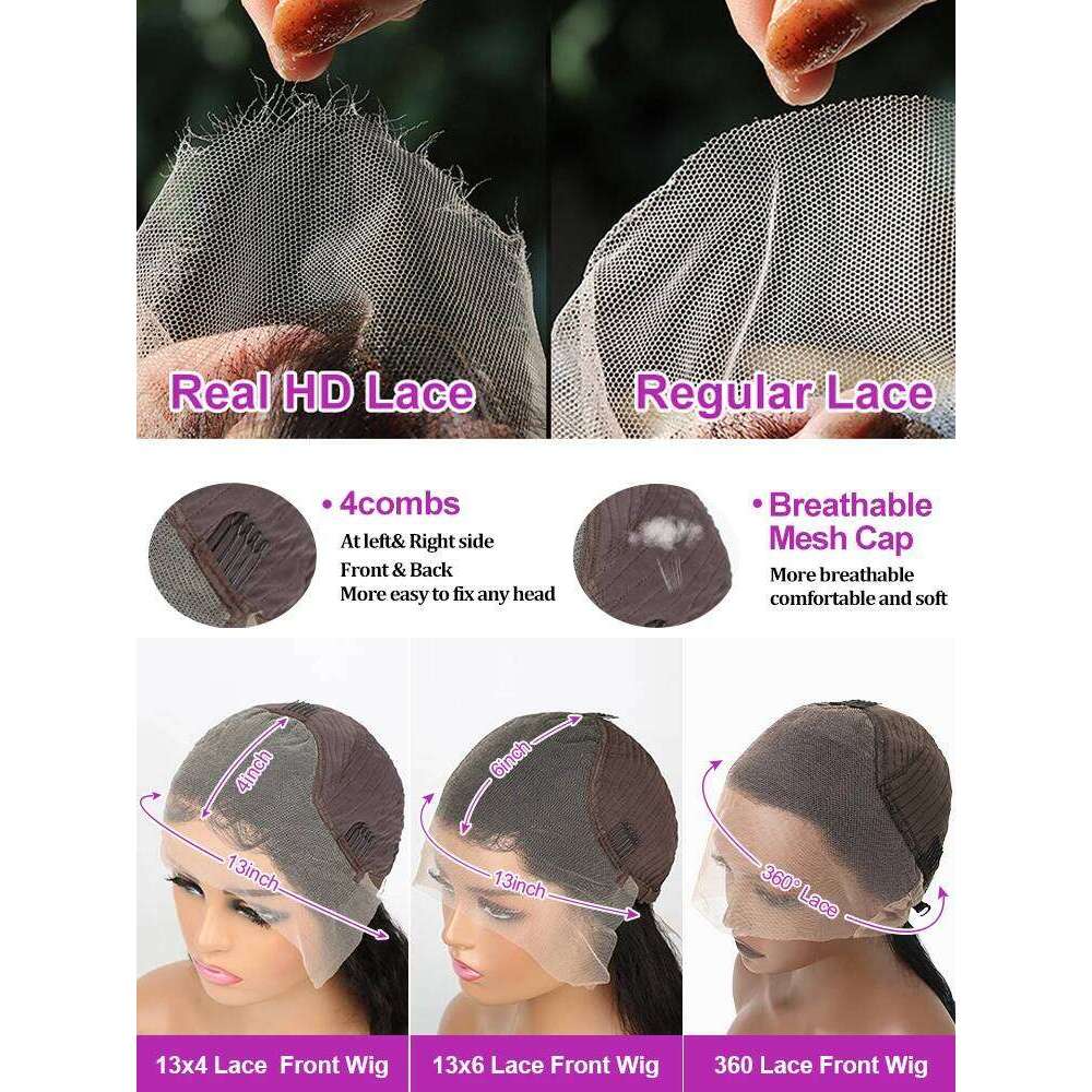 300% High Density Loose Deep Wave 40 46 50 Inch 13x6 13x4 HD Lace Frontal Human Hair Wig Brazilian 360 Full Curly Wigs For Women