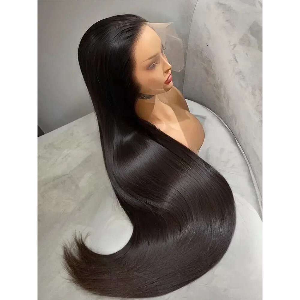 250 Density 13x4 13x6 Bone Straight HD Transparent Front Human Hair Wig Synthetic hair Inch Pre Plucked Lace Frontal Wigs