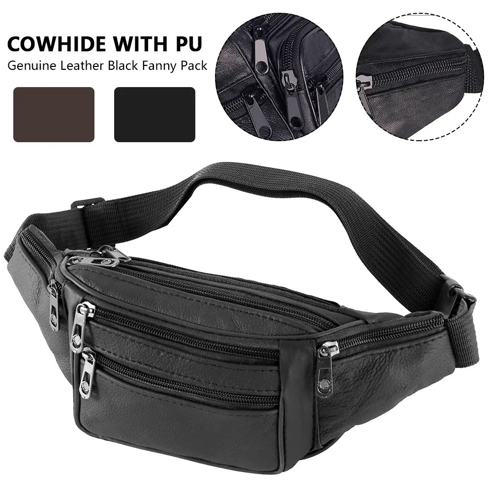 Fanny Packs for Women Men Fashion Waist Pack Belt Bag with 7 Zipper Pockets Belt Casual Hip Bum Bag for Travel Hiking Running 250526