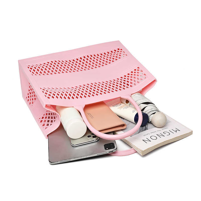 Pvc Jelly Bag Summer Womens Bag Large Capacity Tote Basket Diy Vegetable Basket Beach Bag
