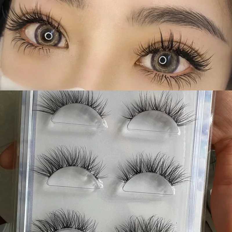 Burgundy False Eyelashes Cat Eye Eyelashes Invisible Clear Band Lashes Cosplay Lash Clusters Natural Lashes Extension Makeup z250526ZKBD