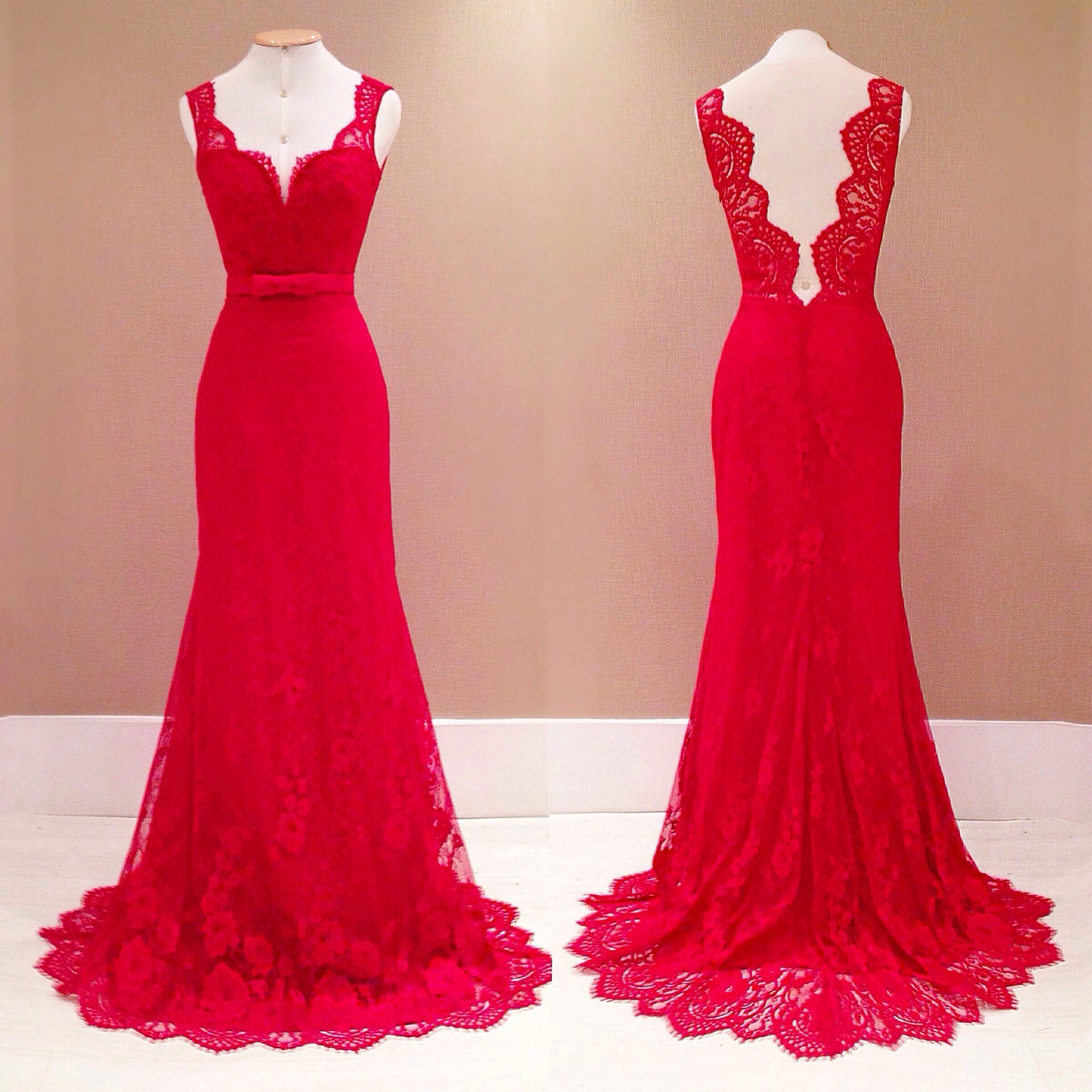 Womens lace dress sexy backless mop red deep V sleeveless Wedding Dress Bridesmaid Dress batch