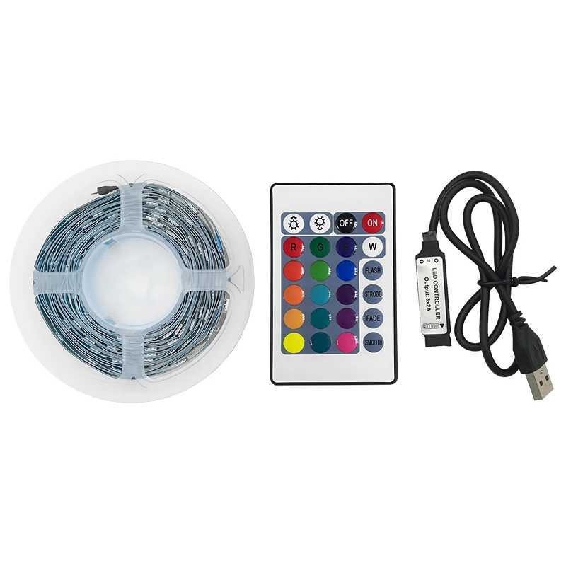 5V USB RGB LED Strip 24key Remote Control Kit Lights 5050 30LEDs/M Multi Colors Flexible Light Tape DIY Decoration for Bedroom W250526
