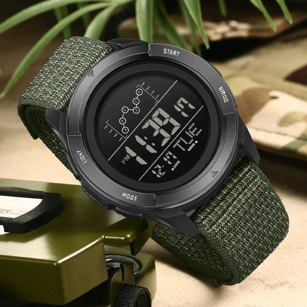 SANDA Electronic Watch Nylon Strap Digital Display Multifunctional Alarm Clock Student Watch Waterproof Military Sports Watch M250526