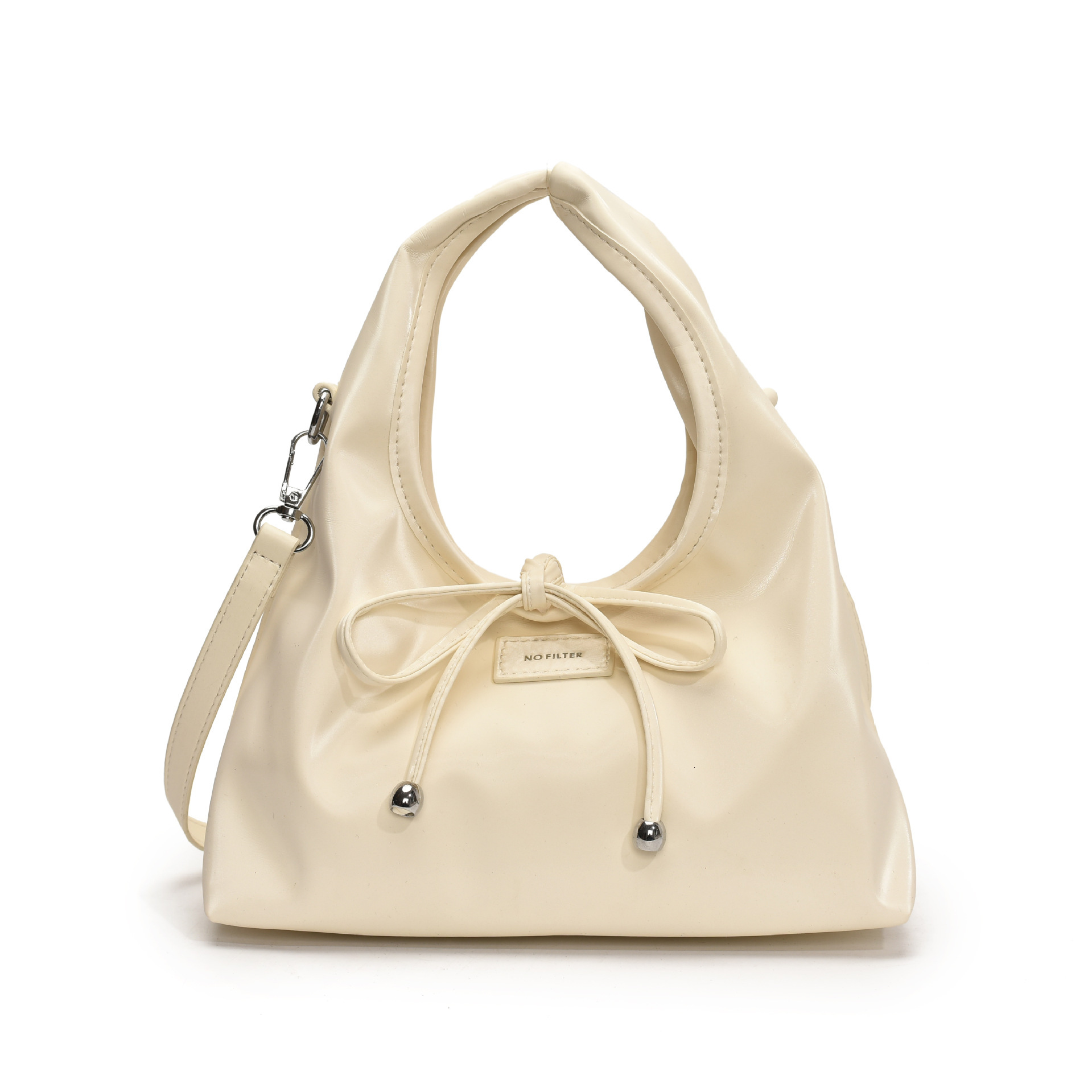 Sweet Bowknot Strap Bucket Bag for Women 2025 New Simple Casual Trendy Versatile Shoulder Crossbody Handbag