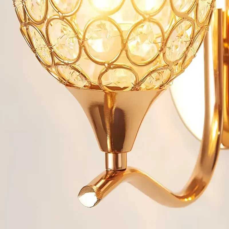 Modern Luxury Crystal Wall Lamp E27 Fashion Art Living Room Lighting Fixtures for Bedroom Study Hotel Aisle Gold Corridor LightXJ250526