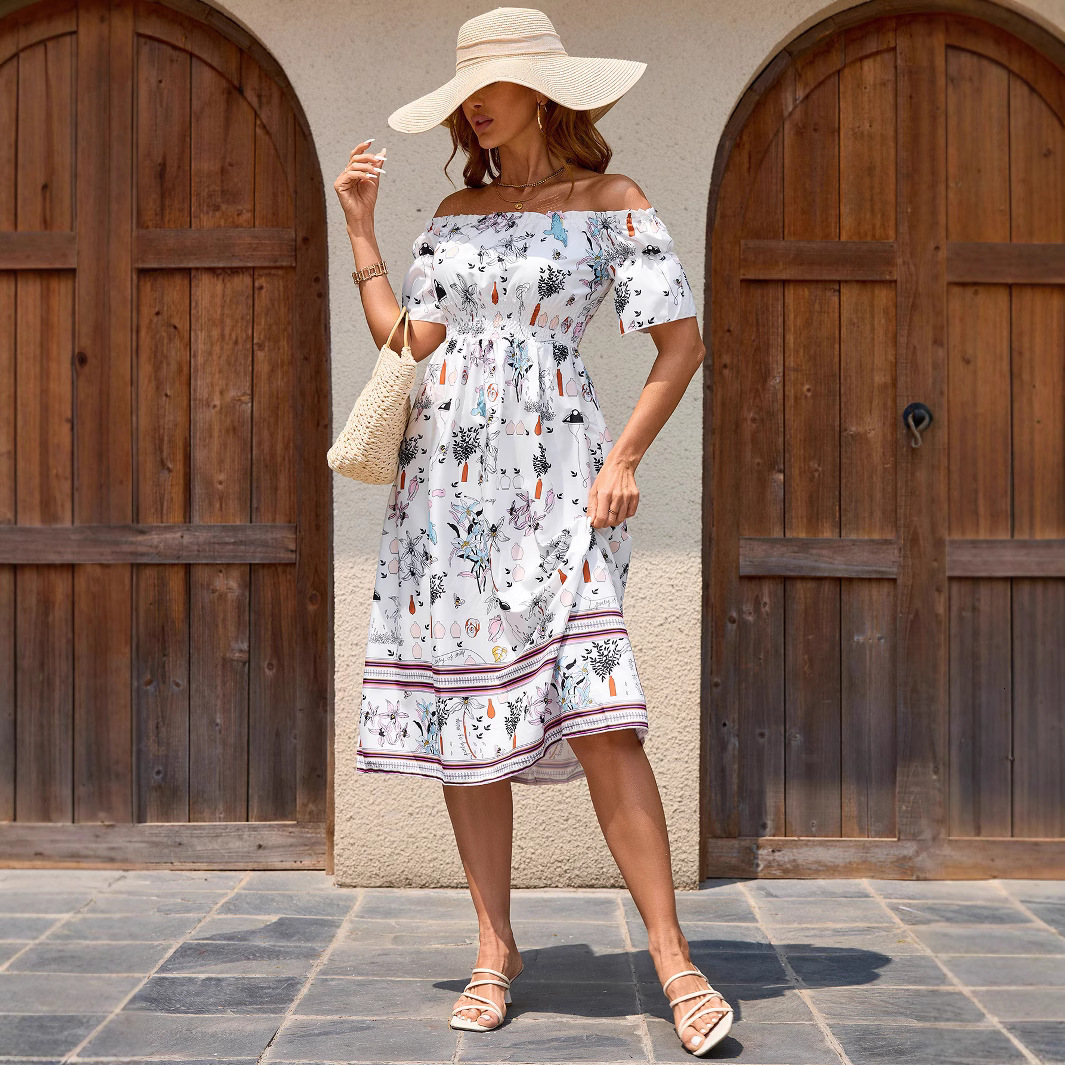 2025 Fashion Summer New Womens Sleeveless Floral Dress Super Fairy Style Slimming Medium Length