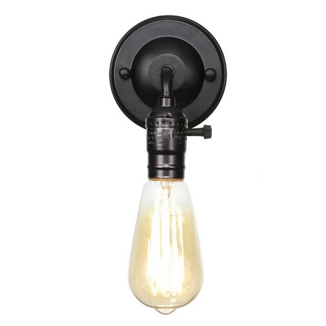 Pull Chain Switch Scones LED Wall Lights Chrome Loft Style Retro Vintage Iron Bedroom Wall Lamp Bedside Lamp Stair Wall LampXJ250526