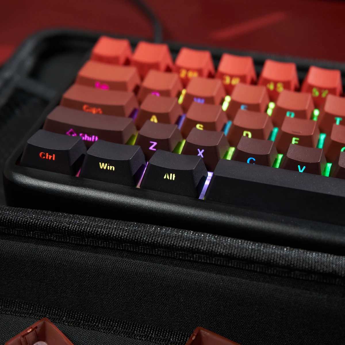 Lucky Red keyca PBT Side Printed Keyca Cherry Profile Shine Through Keyca For Mechanical Keyboard 61/64/84/87/104/108 R250526
