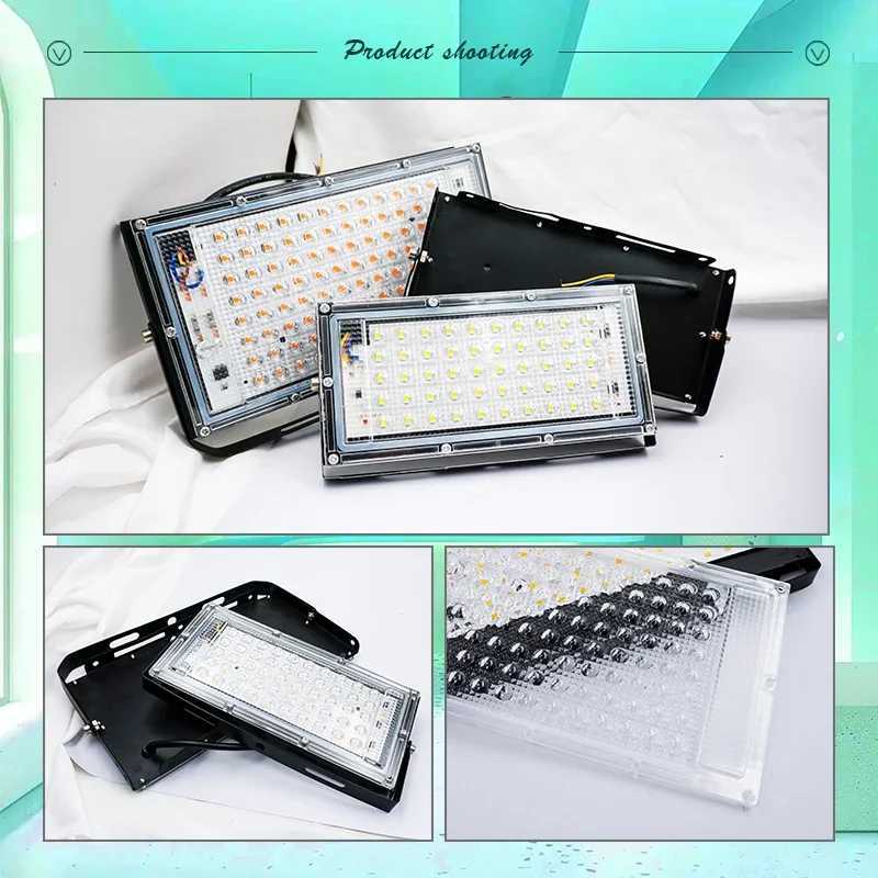 50W 100W LED Grow Light for Indoor Plants AC220V Full Spectrum Veg and Bloom Switch IP65 Waterproof Floodlight Plant Growing XJ250526