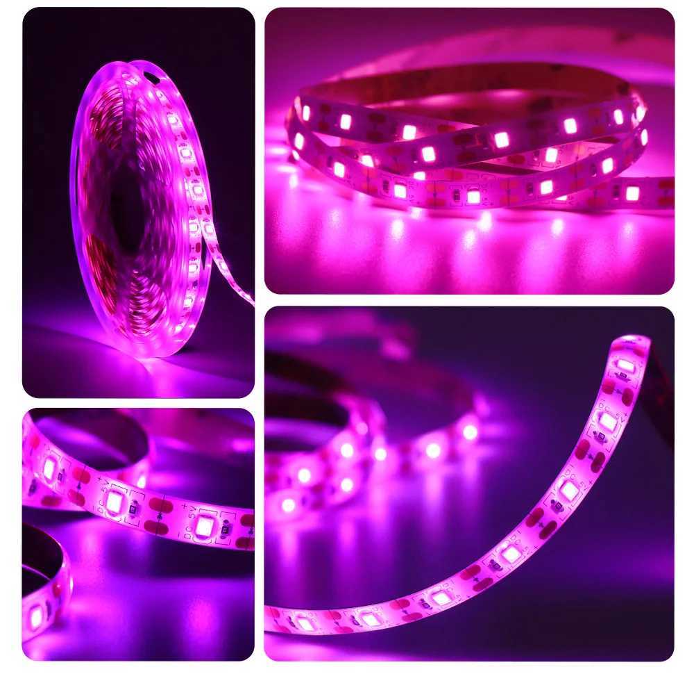 DC 5V USB LED Strip Pink LED Strip Light TV Background Lighting Tape Home Decor Lamp 1- 5m LED String Light USB Powered W250526