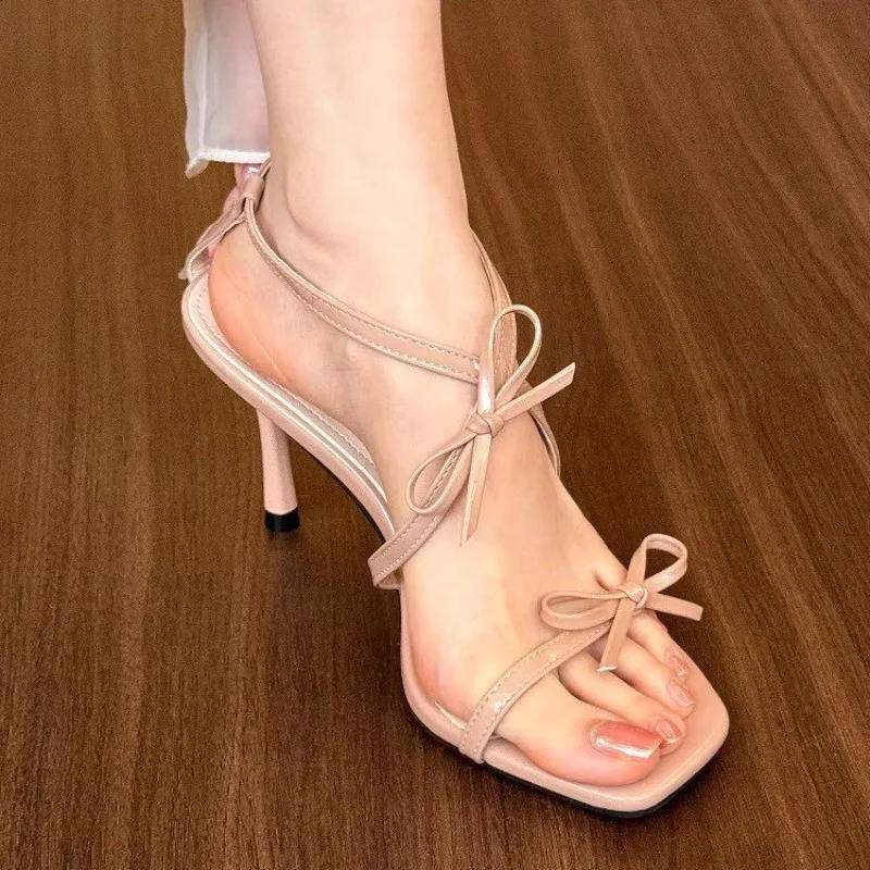 ner Summer Women Open Toe Slippers Fashion Butterflyknot High Heel Party Dress Slides Shoes 250526BJ