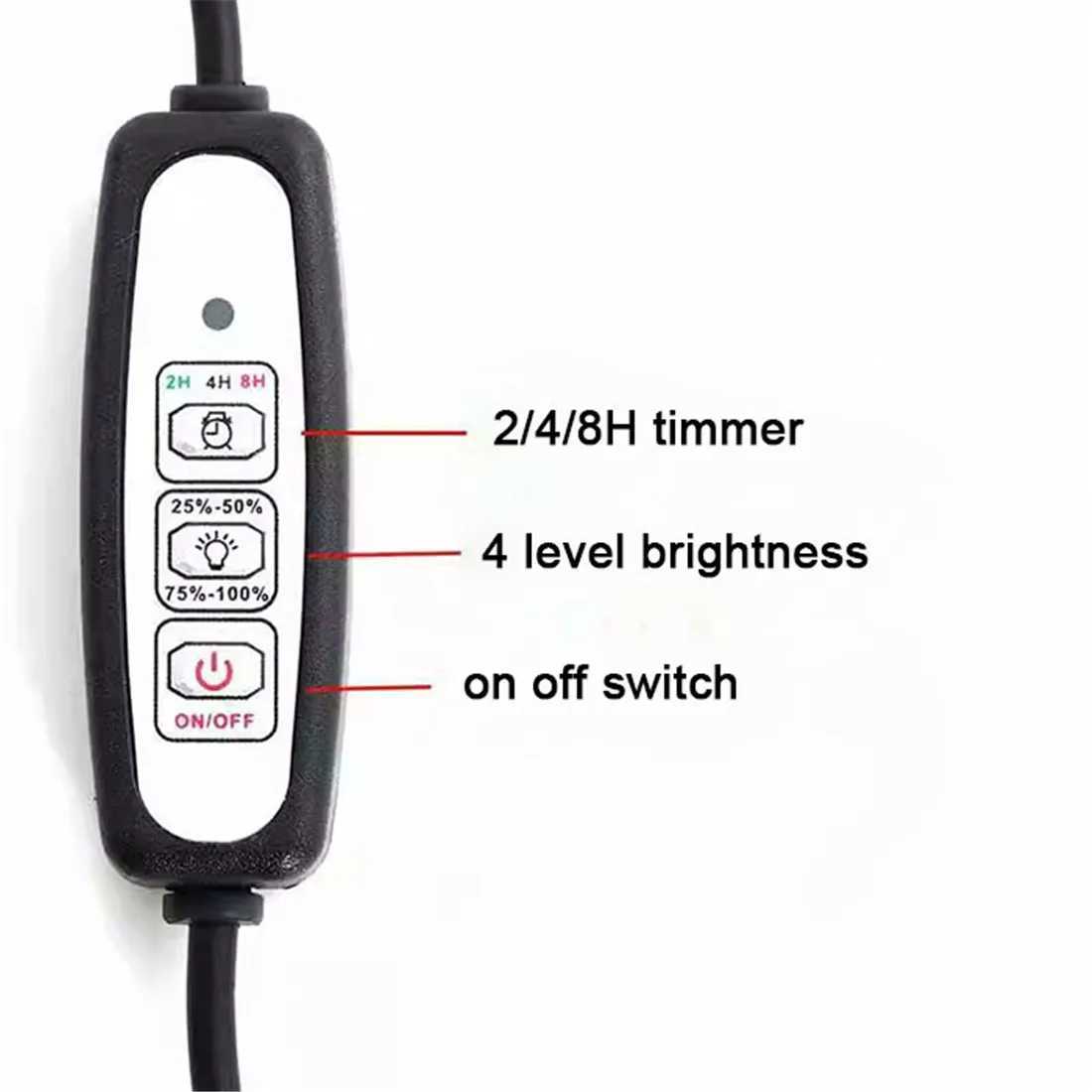 Dimmable USB Powered LED Aquarium Light with Timer 360 Degree Full Spectrum LED Fish Tank Light Plant Growth Succulents BottleXJ250526